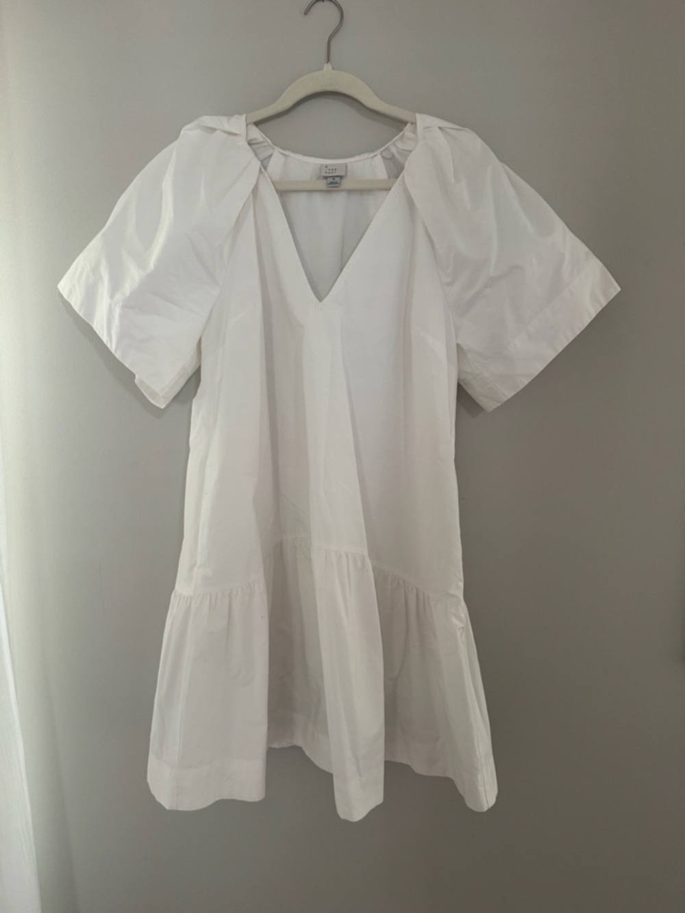 a new day White V-Neck Short Sleeve Tiered Dress